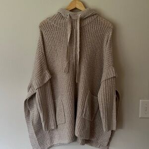 New Magaschoni Oversized Hooded Sweater Poncho Sweater